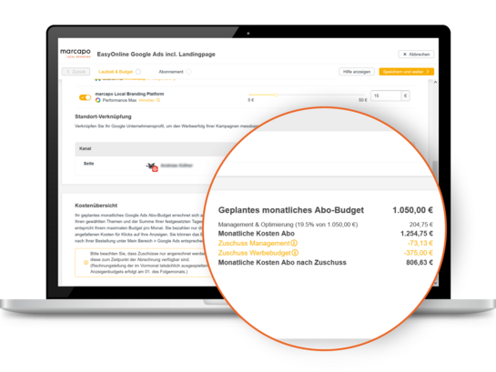 Kosten der Google Performance Max Kampagne immer im Blick.